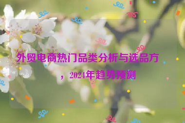 外貿(mào)電商熱門品類分析與選品方向，2024年趨勢(shì)預(yù)測(cè)
