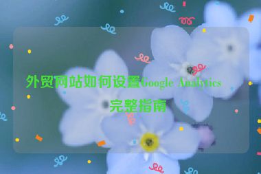 外貿(mào)網(wǎng)站如何設(shè)置Google Analytics，完整指南
