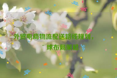 外貿(mào)電商物流配送路線規(guī)劃，全球布局策略