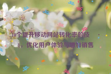 10個提升移動網(wǎng)站轉(zhuǎn)化率的技巧，優(yōu)化用戶體驗與增加銷售