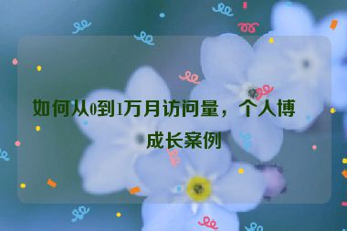 如何從0到1萬月訪問量，個人博客成長案例