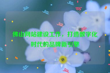 佛山網(wǎng)站建設(shè)工作，打造數(shù)字化時代的品牌新引擎