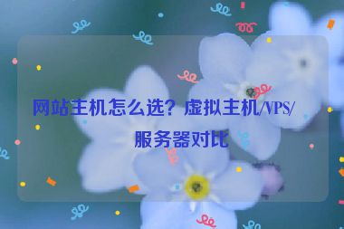 網(wǎng)站主機(jī)怎么選？虛擬主機(jī)/VPS/云服務(wù)器對比