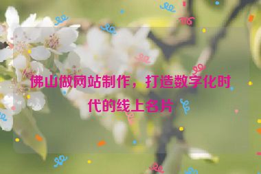 佛山做網(wǎng)站制作，打造數(shù)字化時代的線上名片