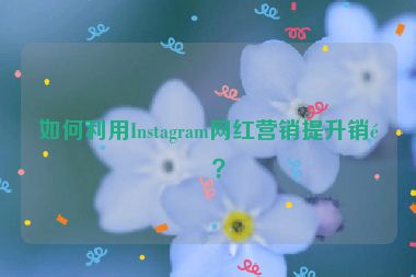如何利用Instagram網(wǎng)紅營銷提升銷量？