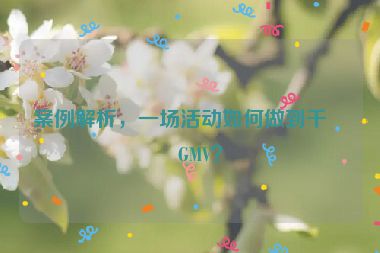案例解析，一場活動(dòng)如何做到千萬GMV？