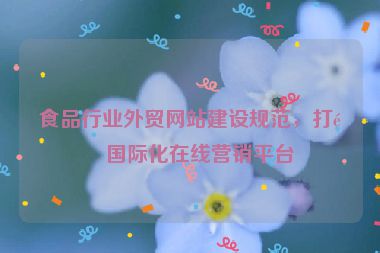 食品行業(yè)外貿(mào)網(wǎng)站建設規(guī)范，打造國際化在線營銷平臺