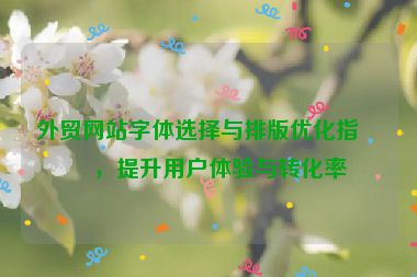 外貿(mào)網(wǎng)站字體選擇與排版優(yōu)化指南，提升用戶體驗與轉化率
