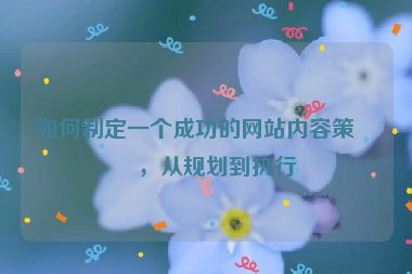 如何制定一個成功的網(wǎng)站內(nèi)容策略，從規(guī)劃到執(zhí)行