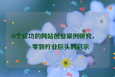 10個(gè)成功的網(wǎng)站創(chuàng)業(yè)案例研究，從零到行業(yè)巨頭的啟示