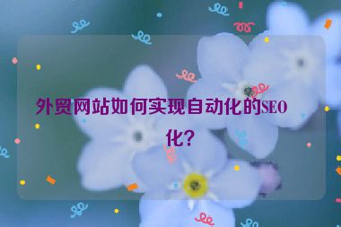 外貿(mào)網(wǎng)站如何實現(xiàn)自動化的SEO優(yōu)化？