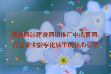 佛山網(wǎng)站建設(shè)網(wǎng)絡(luò)推廣中心官網(wǎng)，打造企業(yè)數(shù)字化轉(zhuǎn)型的核心引擎