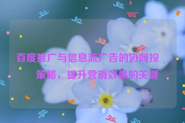 百度推廣與信息流廣告的協(xié)同投放策略，提升營(yíng)銷效果的關(guān)鍵