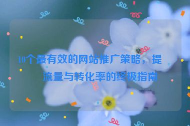 10個最有效的網(wǎng)站推廣策略，提升流量與轉(zhuǎn)化率的終極指南