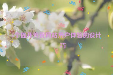 5個提升外貿(mào)網(wǎng)站用戶體驗的設計技巧