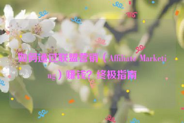 如何通過聯(lián)盟營(yíng)銷（Affiliate Marketing）賺錢？終極指南