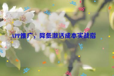 APP推廣，降低激活成本實戰(zhàn)指南