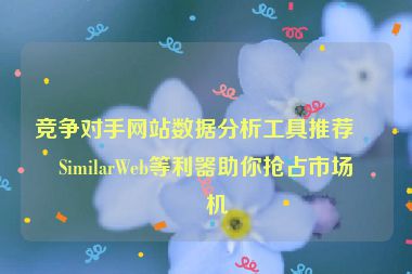 競(jìng)爭(zhēng)對(duì)手網(wǎng)站數(shù)據(jù)分析工具推薦，SimilarWeb等利器助你搶占市場(chǎng)先機(jī)