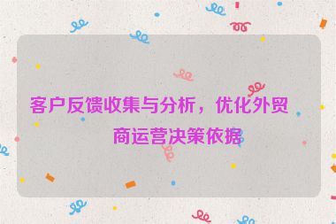 客戶反饋收集與分析，優(yōu)化外貿(mào)電商運營決策依據(jù)