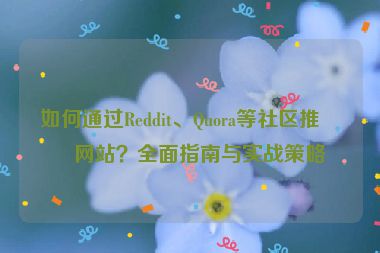 如何通過Reddit、Quora等社區(qū)推廣網(wǎng)站？全面指南與實(shí)戰(zhàn)策略