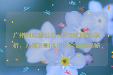 廣州網(wǎng)站建設(shè)公司的部門架構(gòu)解析，從策劃到維護(hù)的全流程揭秘
