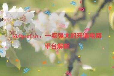 63.OpenCart，一款強(qiáng)大的開源電商平臺(tái)解析