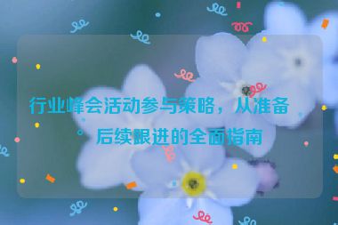 行業(yè)峰會活動參與策略，從準(zhǔn)備到后續(xù)跟進(jìn)的全面指南