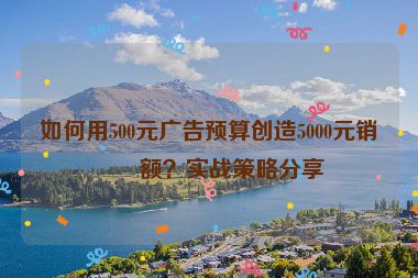 如何用500元廣告預(yù)算創(chuàng)造5000元銷售額？實(shí)戰(zhàn)策略分享