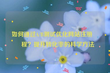 如何通過A/B測試優(yōu)化網(wǎng)站注冊流程？提升轉(zhuǎn)化率的科學(xué)方法