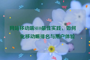 網(wǎng)站移動端SEO最佳實踐，如何優(yōu)化移動端排名與用戶體驗