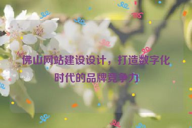 佛山網站建設設計，打造數(shù)字化時代的品牌競爭力