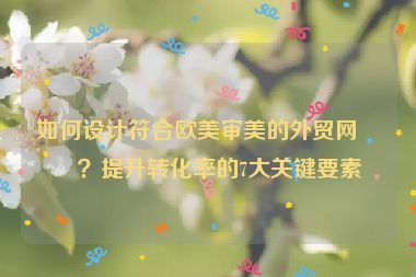 如何設(shè)計(jì)符合歐美審美的外貿(mào)網(wǎng)站？提升轉(zhuǎn)化率的7大關(guān)鍵要素