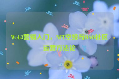 Web3營(yíng)銷入門，NFT空投與DAO社區(qū)運(yùn)營(yíng)方法論