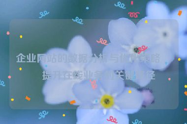 企業(yè)網(wǎng)站的數(shù)據(jù)分析與優(yōu)化策略，提升在線業(yè)務(wù)的關(guān)鍵路徑